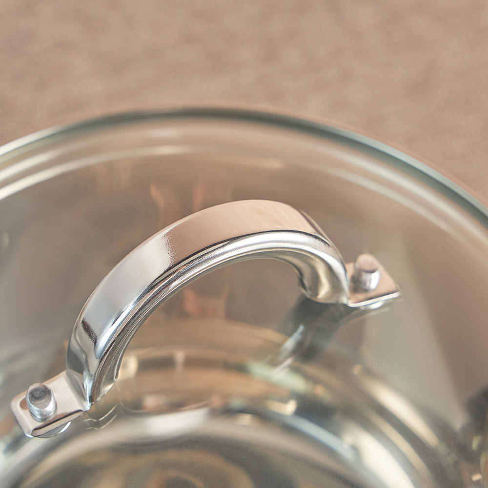 VETTA Фултон Кастрюля 18х10,5см, 2,1л, со стекл. крышкой, индукция, арт.№ 822-112