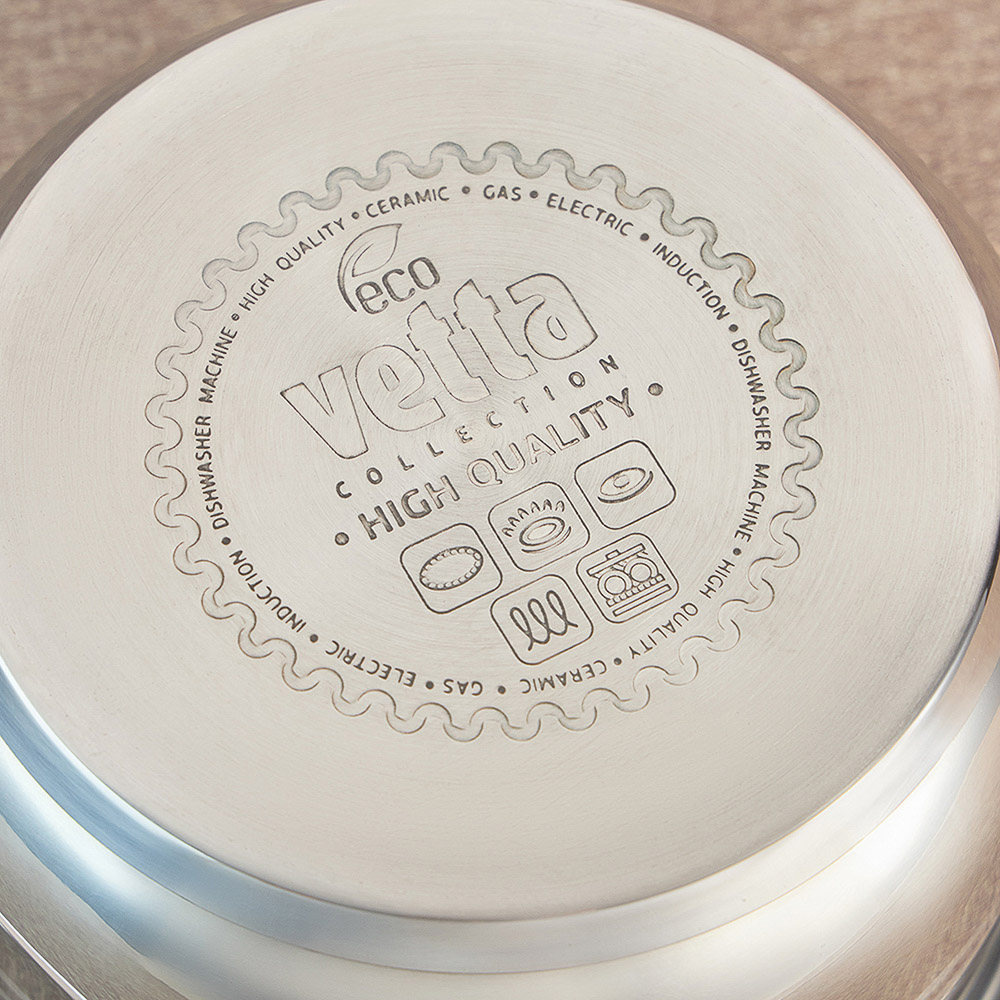 VETTA Фултон Кастрюля 18х10,5см, 2,1л, со стекл. крышкой, индукция, арт.№ 822-112