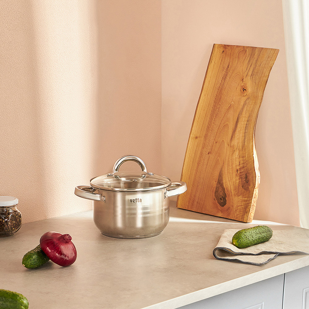 VETTA Фултон Кастрюля 20х11,5см, 2,9л, со стекл. крышкой, индукция, арт.№ 822-113