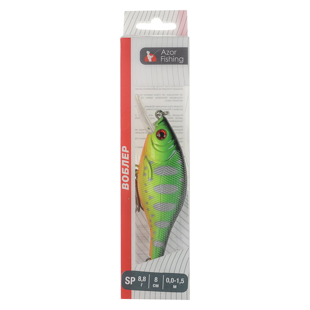 Воблер "Фэри Крэнк" тм AZOR FISHING, F, 8,8гр, 80мм, 0,0-1,5м, 5 цветов, арт.№ 144-099