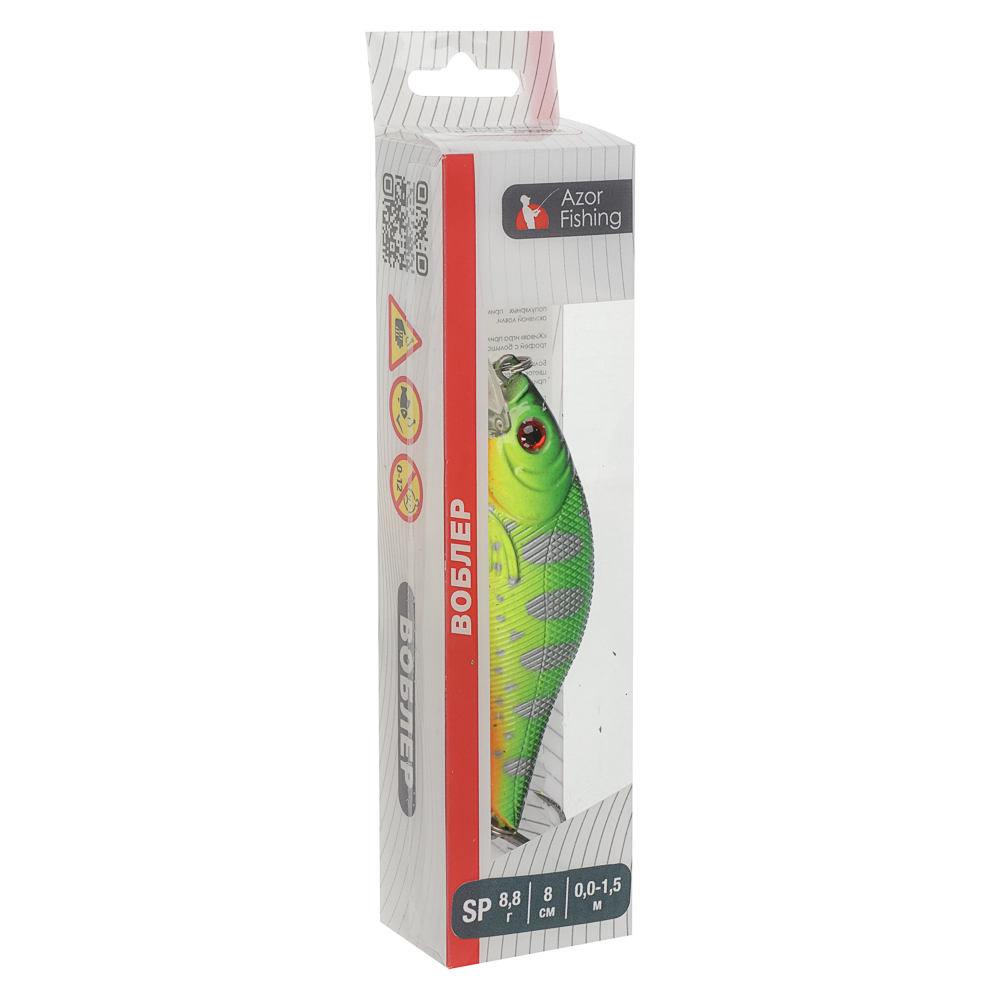 Воблер "Фэри Крэнк" тм AZOR FISHING, F, 8,8гр, 80мм, 0,0-1,5м, 5 цветов, арт.№ 144-099