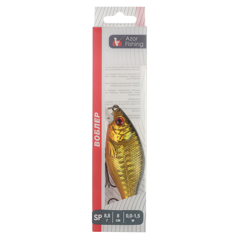 Воблер "Фэри Крэнк" тм AZOR FISHING, F, 8,8гр, 80мм, 0,0-1,5м, 5 цветов, арт.№ 144-099