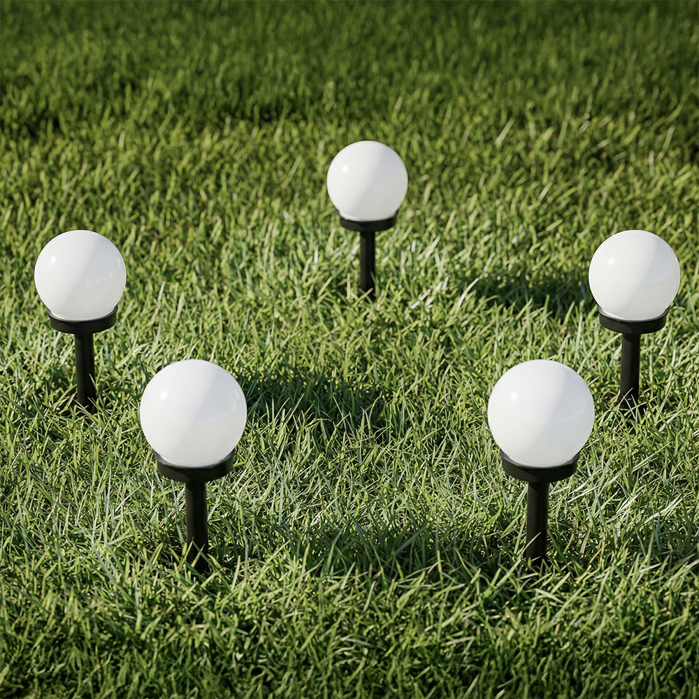 INBLOOM Фонарь садовый на солн. батарее, Шар, 10х10х34см, 1LED, белый, 1x1.2V 40mAh NI-MH, пластик, арт.№ 475-306