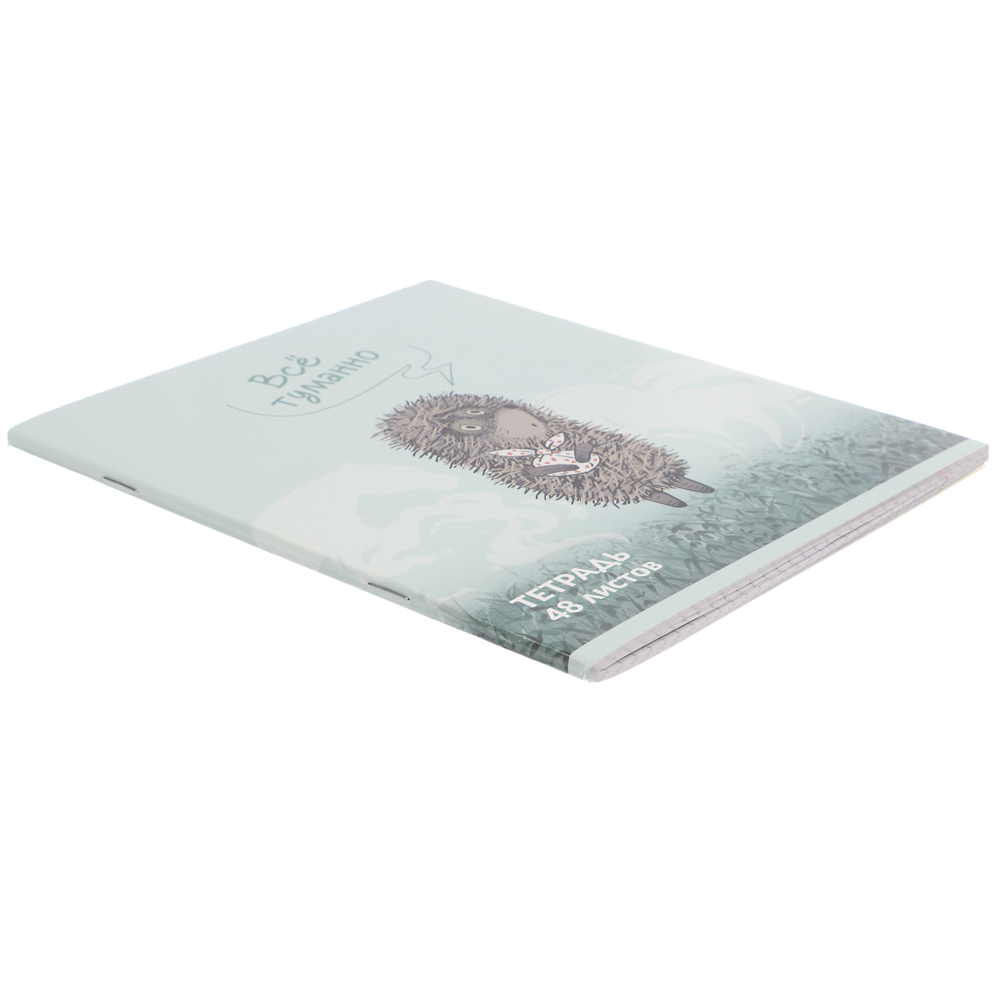 Ежик в Тумане Тетрадь общая 48л. в клетку, вд лак, обложка картон, скрепка, 4 диз., арт.№ 805-040