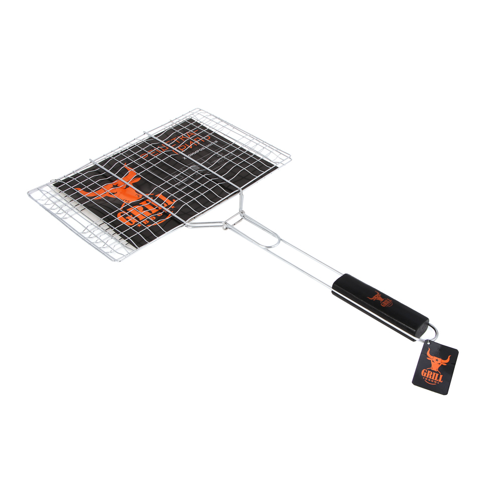 Решетка-гриль хром. тм GRILLBOOM, 21х35х2см, арт.№ 104-017