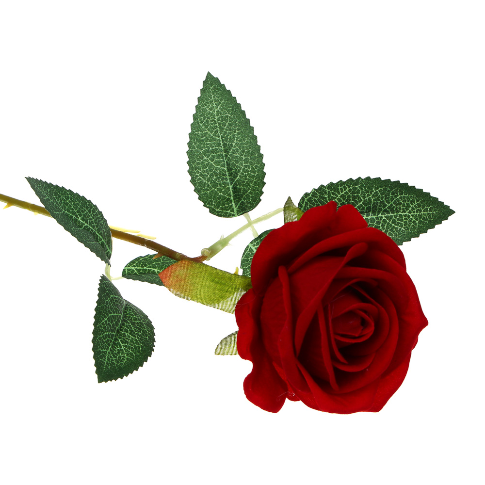 LADECOR Цветок искусственный роза алая, 50 см, ткань, пластик, железная проволока, арт.№ 535-194