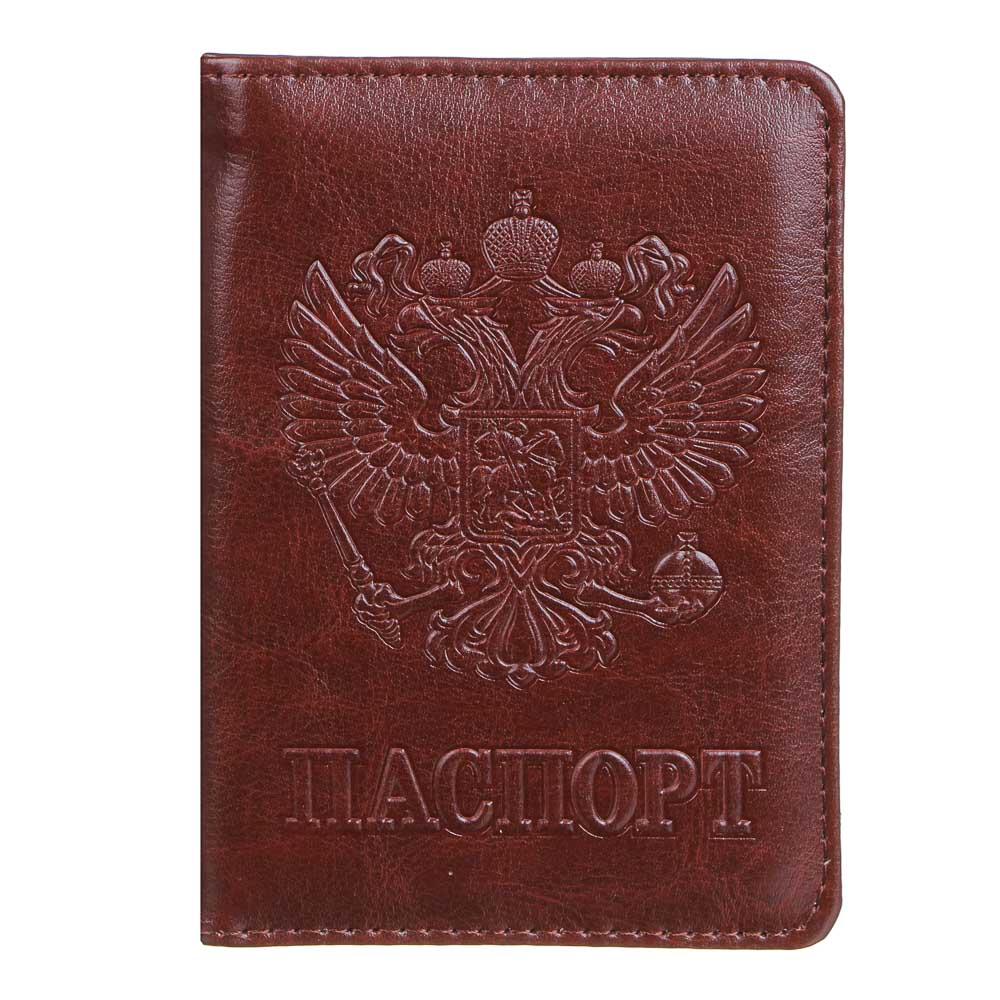 ЮL Обложка для паспорта "Герб", ПУ, 9,7х14см, 5 цветов, ОД21-10, арт.№ 334-109