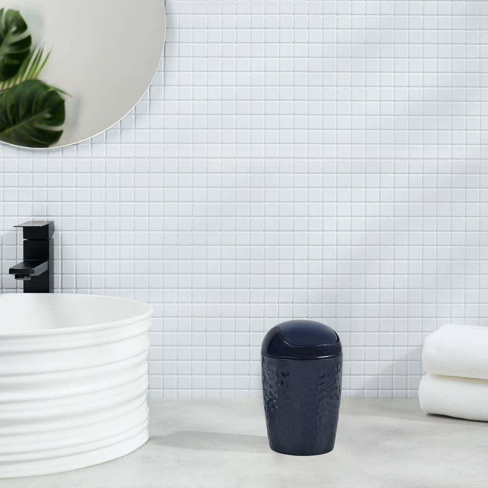 Контейнер для мусора настольный 1л, Luna, пластик, синий, арт.№ 463-434