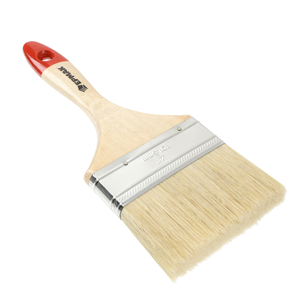ЕРМАК/HEADMAN Кисть малярная плоская "Евро" нат. щетина 4" (100мм), арт.№ 682-085