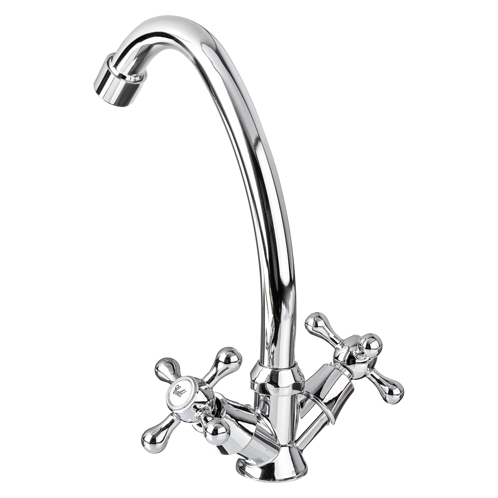 СоюзКран Смеситель для кухни, поворотный излив 20см, керам. кран-буксы 1/2, хром, цинк, SK01-T204, арт.№ 567-063