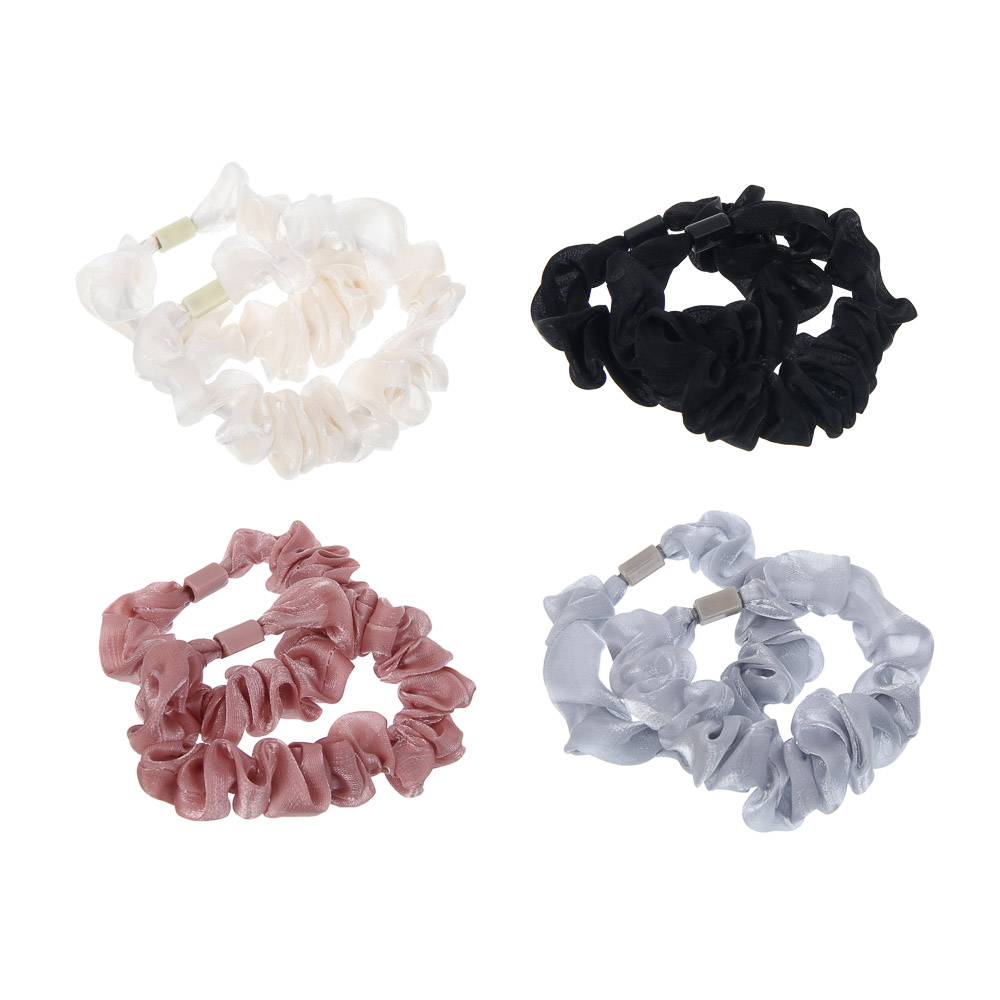 Резинки для волос ЮНИLOOK, 2шт, d6,5см, полиэстер, ACS25-5, арт.№ 322-301