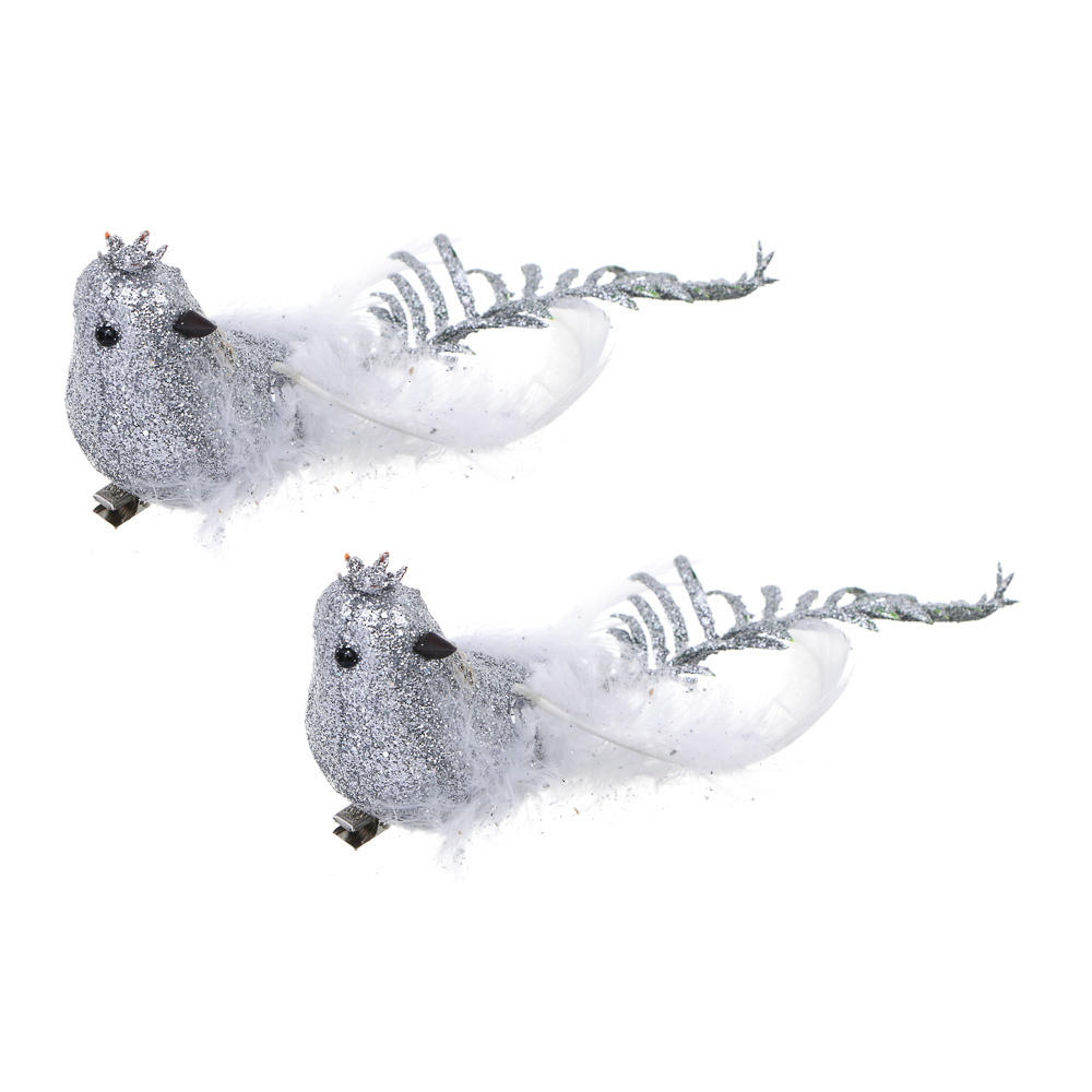 СНОУ БУМ Птицы на прищепке 2 шт, 3,5x17 см, пластик, 26-533, арт.№ 397-413