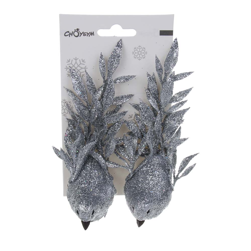 СНОУ БУМ Птицы на прищепке 2 шт, 3,2x13см, пластик, 26-534, арт.№ 397-414