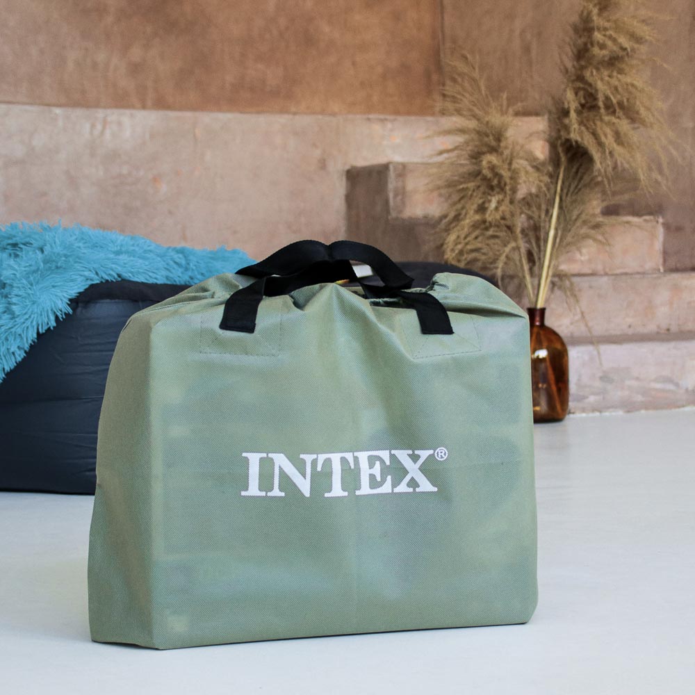 INTEX Матрас надувной PILLOW REST с подголовником, встр.электронасос, 203х152х42см, до 272кг, 64124, арт.№ 108-008