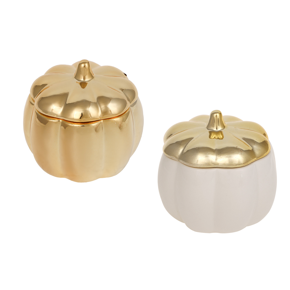 Шкатулка тм LADECOR "Тыква" 10x10,5 см, керамика, 2 вида, арт.№ 504-973