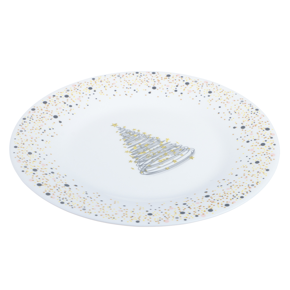 MILLIMI Елочка Тарелка закусочная 20см, опаловое стекло, арт.№ 820-653