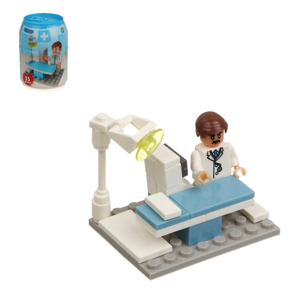 Конструктор "Городская больница" 6 в 1, в банке, ABS, тм ИГРОЛЕНД, арт.№ 858-087