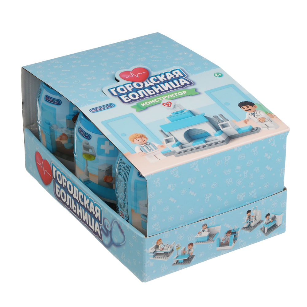 Конструктор "Городская больница" 6 в 1, в банке, ABS, тм ИГРОЛЕНД, арт.№ 858-087