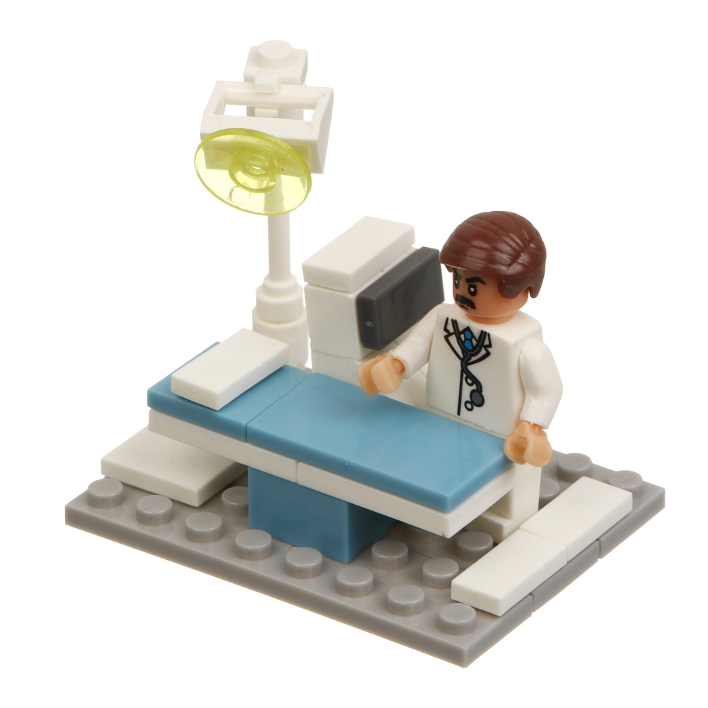 Конструктор "Городская больница" 6 в 1, в банке, ABS, тм ИГРОЛЕНД, арт.№ 858-087