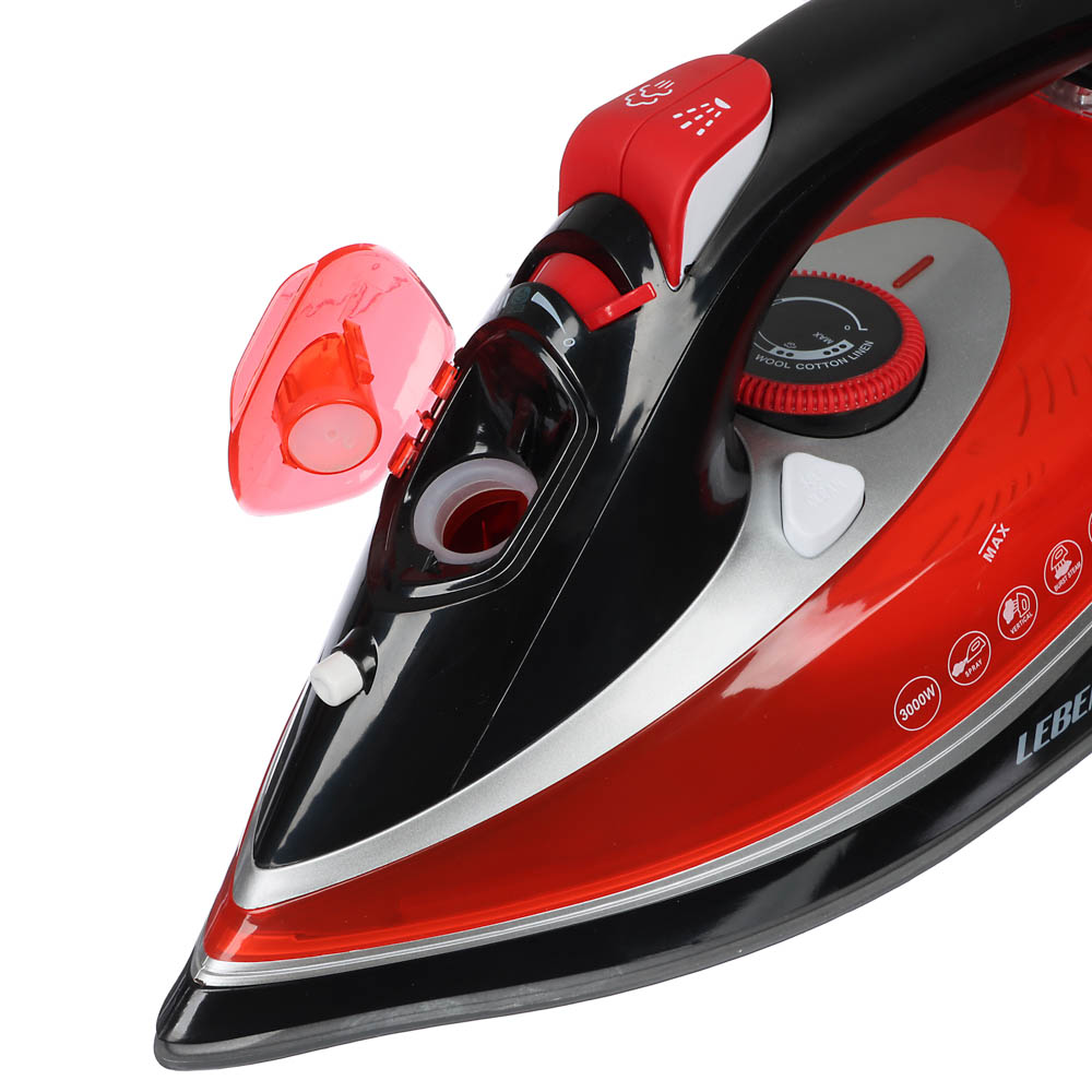 LEBEN Утюг с отпаривателем 3000 Вт, подошва - керамическое покрытие, арт.№ 249-012