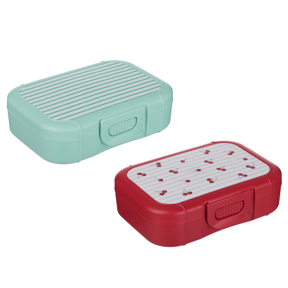 Черри Ланч-бокс 0,85л (18х12,5х5,5см), пластик, 2 цвета, арт.№ 861-598