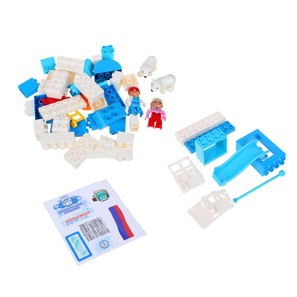 ИГРОЛЕНД Конструктор с большими деталями, пластик, 41-70 дет., 30х20х10см, 8 дизайнов, арт.№ 859-062