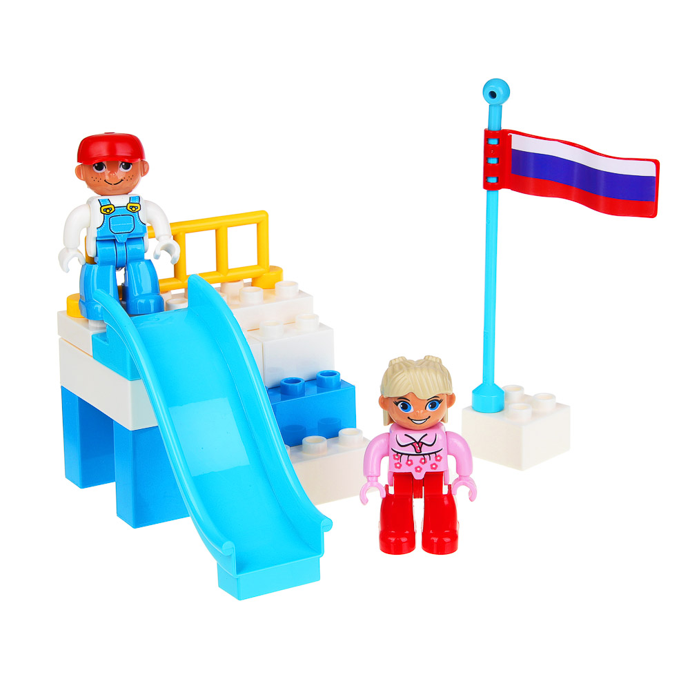 ИГРОЛЕНД Конструктор с большими деталями, пластик, 41-70 дет., 30х20х10см, 8 дизайнов, арт.№ 859-062