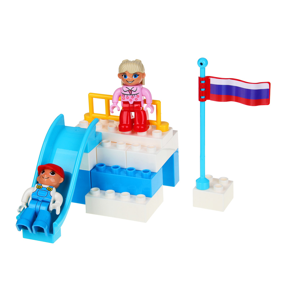 ИГРОЛЕНД Конструктор с большими деталями, пластик, 41-70 дет., 30х20х10см, 8 дизайнов, арт.№ 859-062