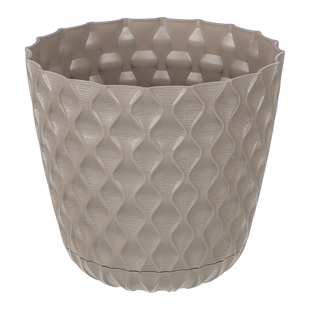 Горшок для цветов с поддоном "Wave", 2.5 л, d=17.5 см, микс цветов, арт.№ 164-413