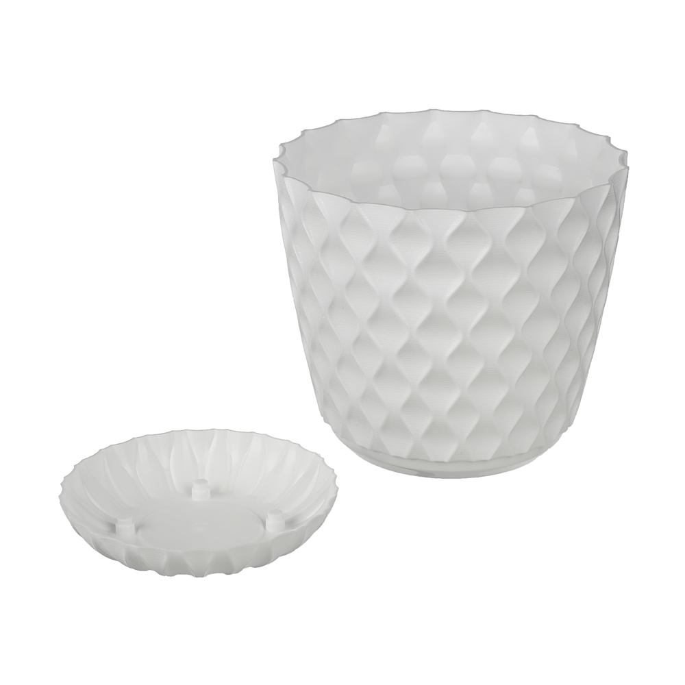 Горшок для цветов с поддоном "Wave", 2.5 л, d=17.5 см, микс цветов, арт.№ 164-413