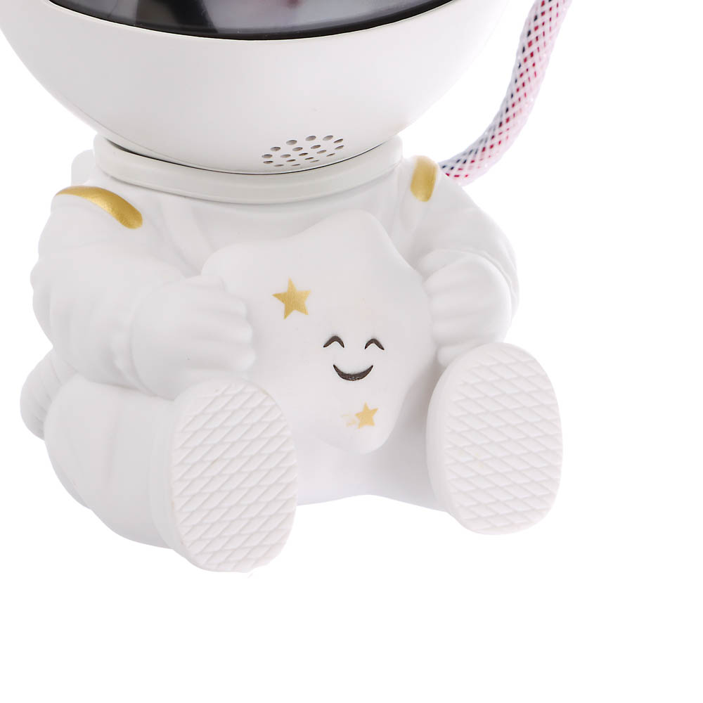 Светильник-ночник проектор неба BY Космонавт, 5W, пульт ДУ, USB, 9x8x13см, пластик, белый, арт.№ 476-457