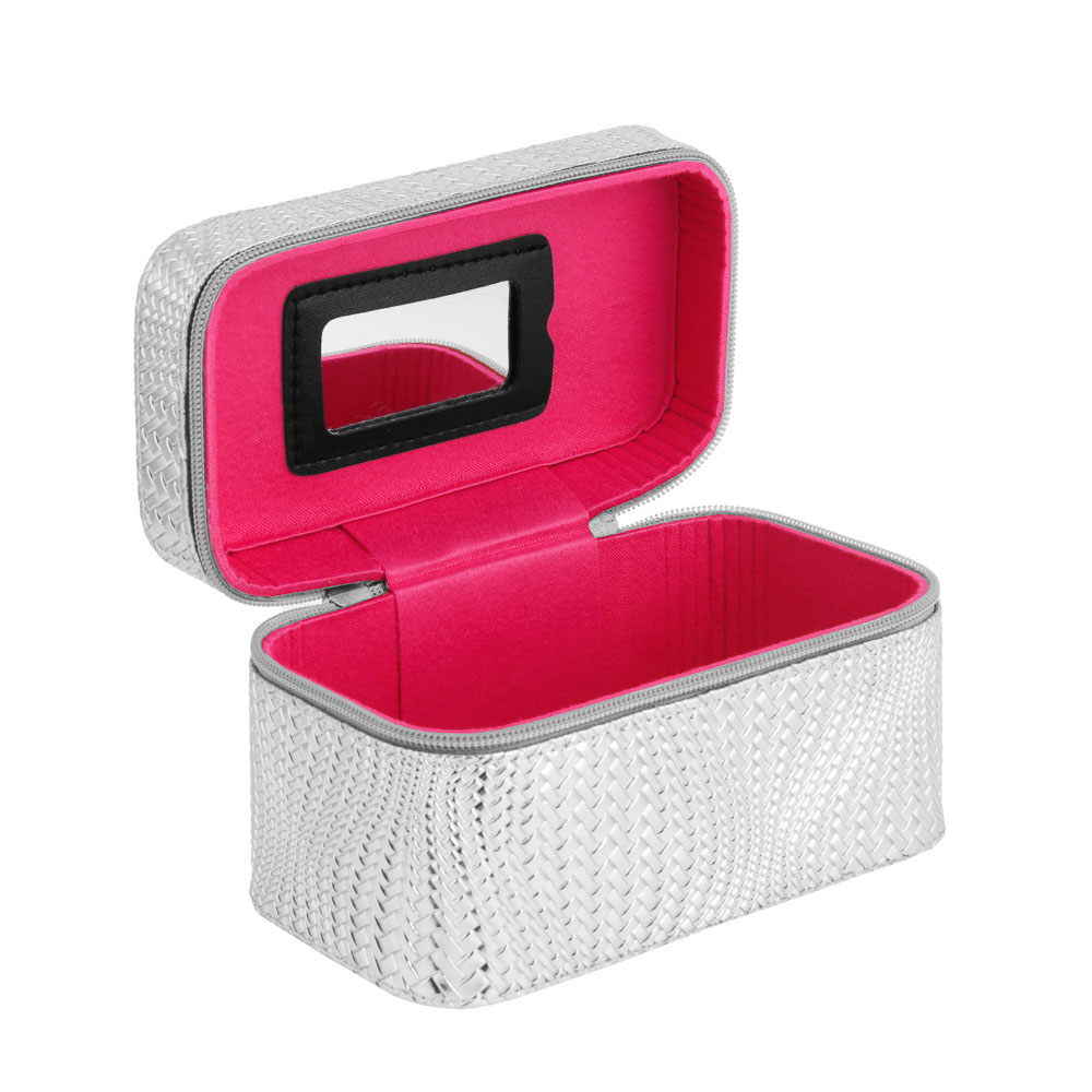 Шкатулка для украшений, 19х10,5х10,5см, полиуретан, цвет серебряный, арт.23-24, арт.№ 504-856