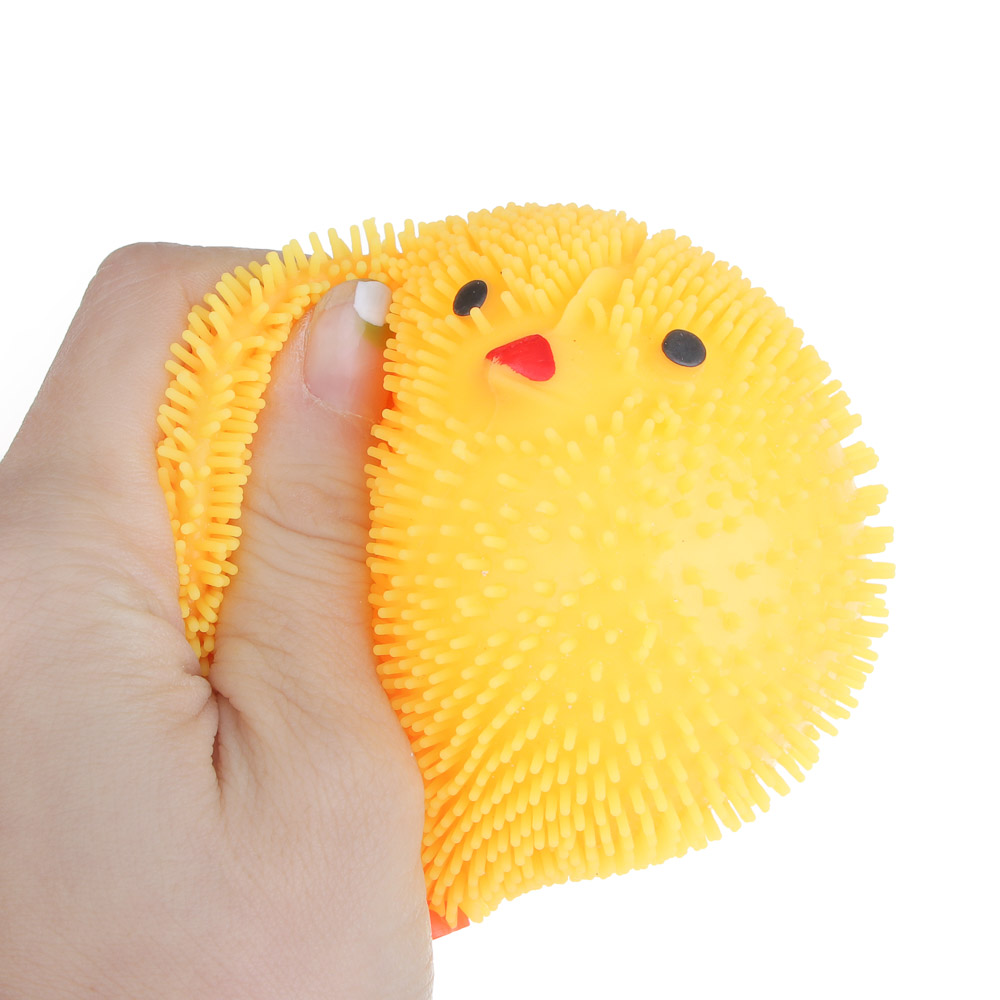 ИГРОЛЕНД Рыжий Игрушка-антистресс "Цыплёночек", TPR, свет, 3xLR44, 8x6,5см, арт.№ 273-024