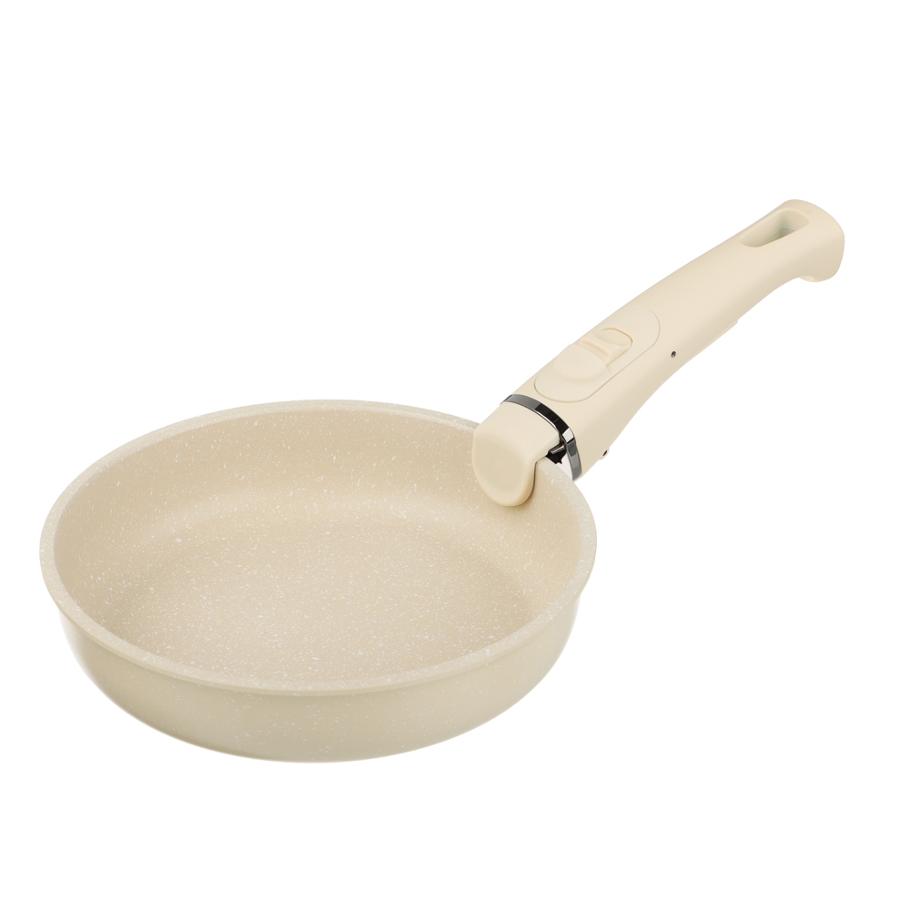 Набор посуды SATOSHI Бланко 19 предметов (сковороды 20 см, 24 см, 24 см, 2,8 л; кастрюля 2,8 л+ковш 2,2 л; съемные ручки, крышки, протектор, кухонные принадлежности, арт.№ 846-754