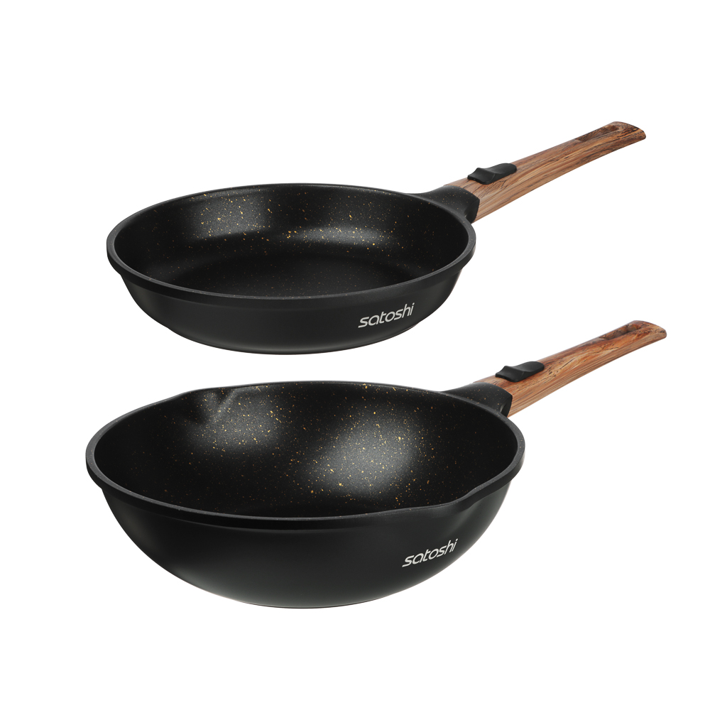 Набор посуды 13 предметов SATOSHI Карнуа, сковорода 24 см, сотейник 28 см (4 л), ковш 16 см (1,4 л), кастрюля 2,5 л, 4 л, 6,5 л, индукция, арт.№ 846-756