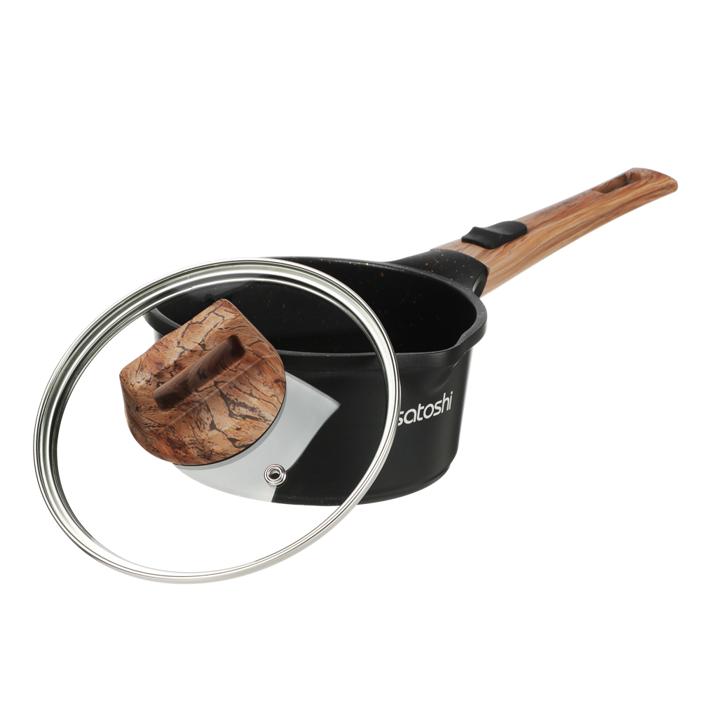 Набор посуды 13 предметов SATOSHI Карнуа, сковорода 24 см, сотейник 28 см (4 л), ковш 16 см (1,4 л), кастрюля 2,5 л, 4 л, 6,5 л, индукция, арт.№ 846-756