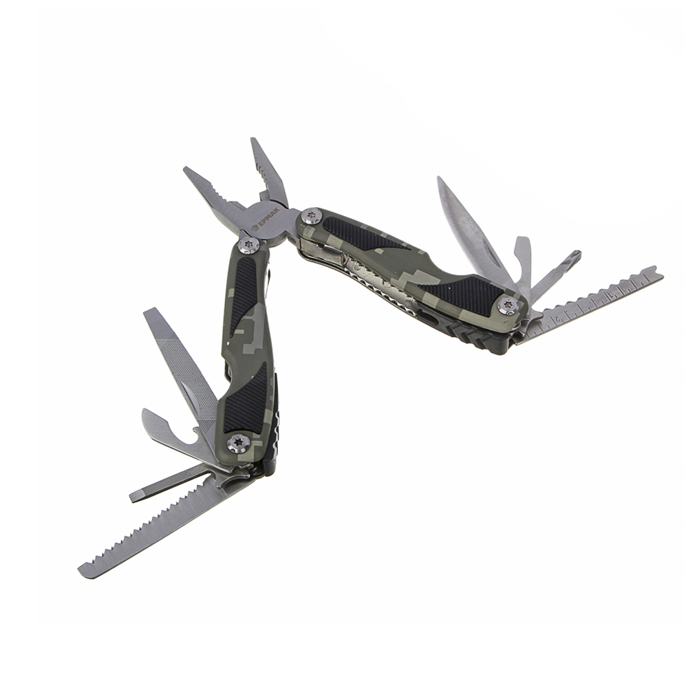 Мультитул многофункциональный тм ЕРМАК, 15 функций, нерж. Сталь, 15 см, арт.№ 118-139