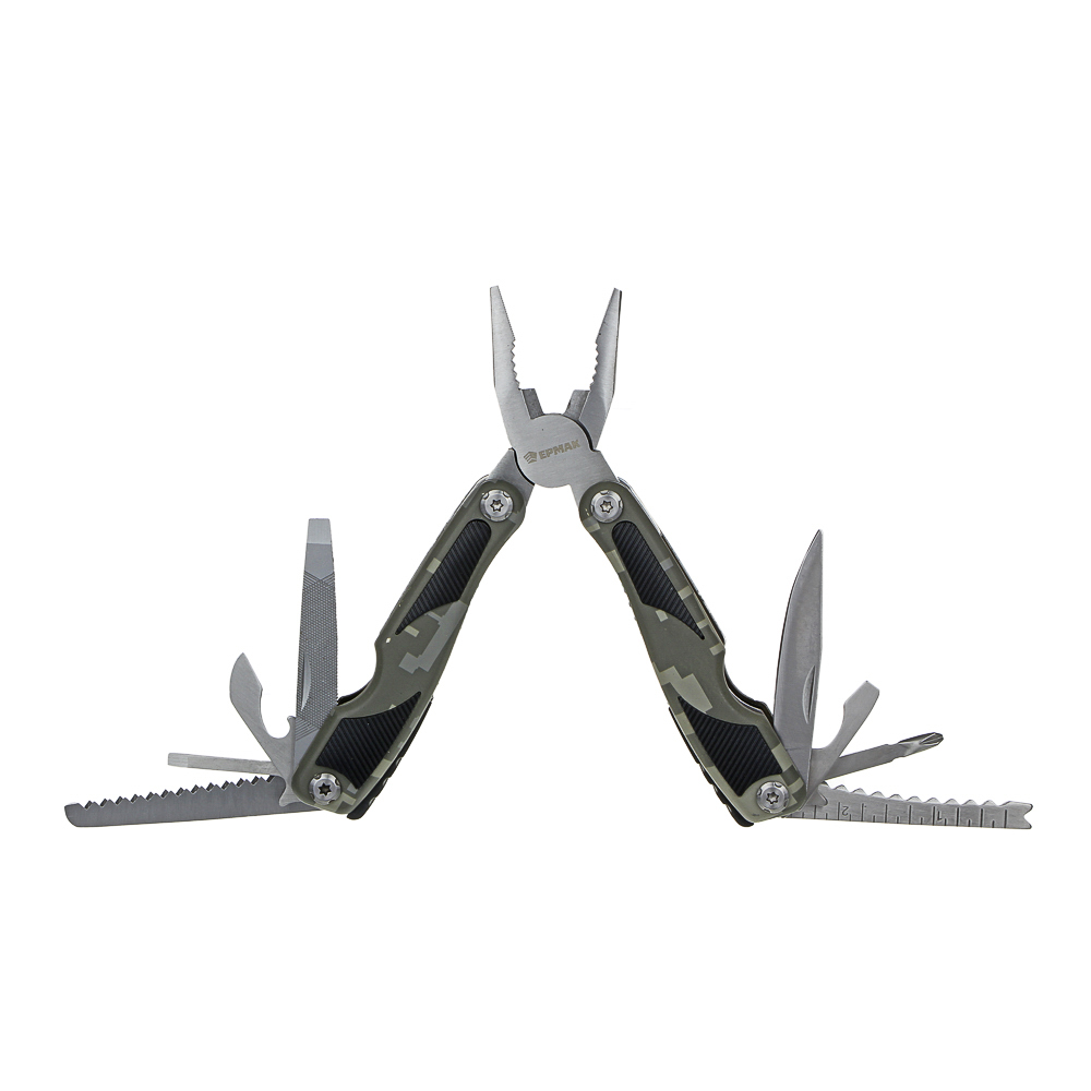 Мультитул многофункциональный тм ЕРМАК, 15 функций, нерж. Сталь, 15 см, арт.№ 118-139
