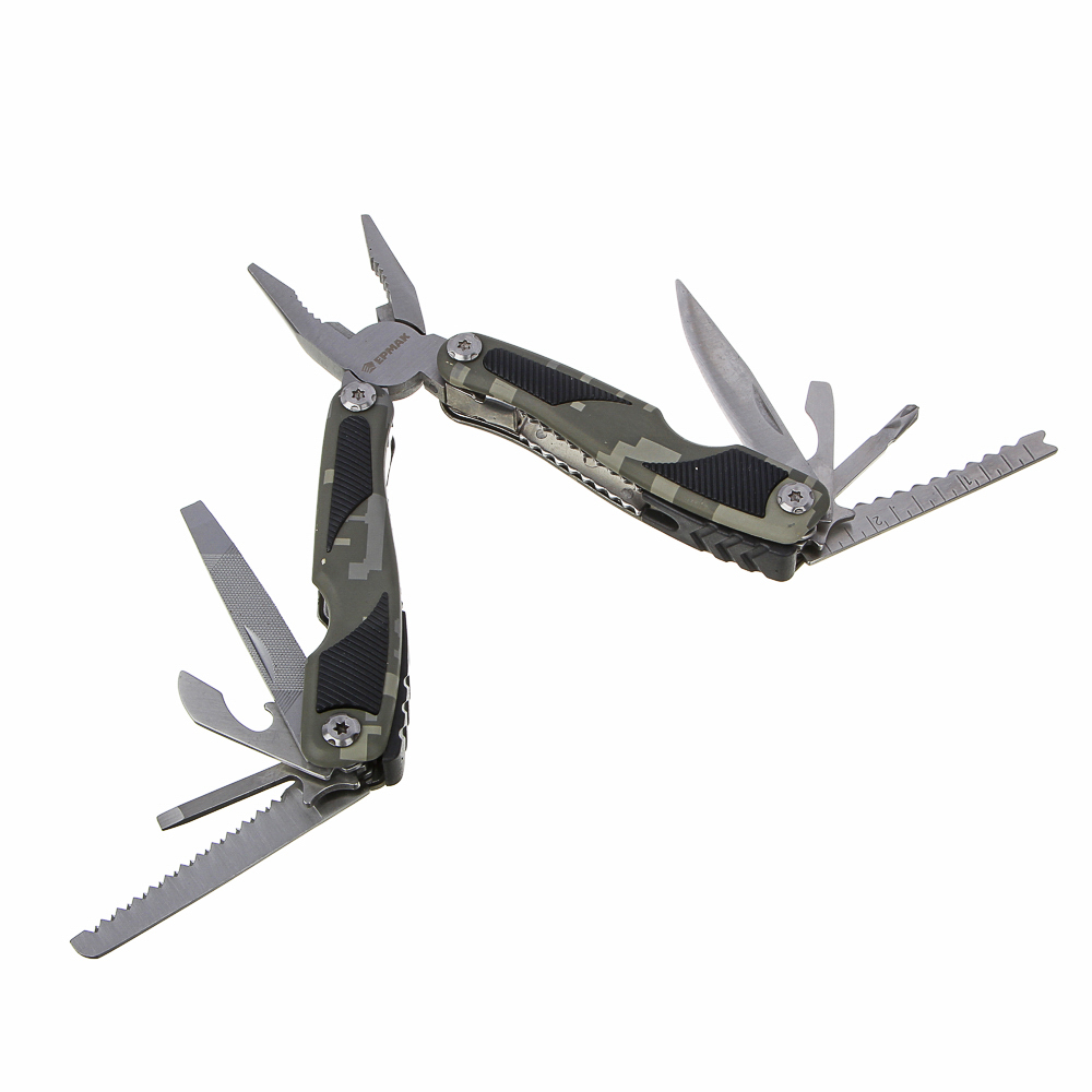 Мультитул многофункциональный тм ЕРМАК, 15 функций, нерж. Сталь, 15 см, арт.№ 118-139