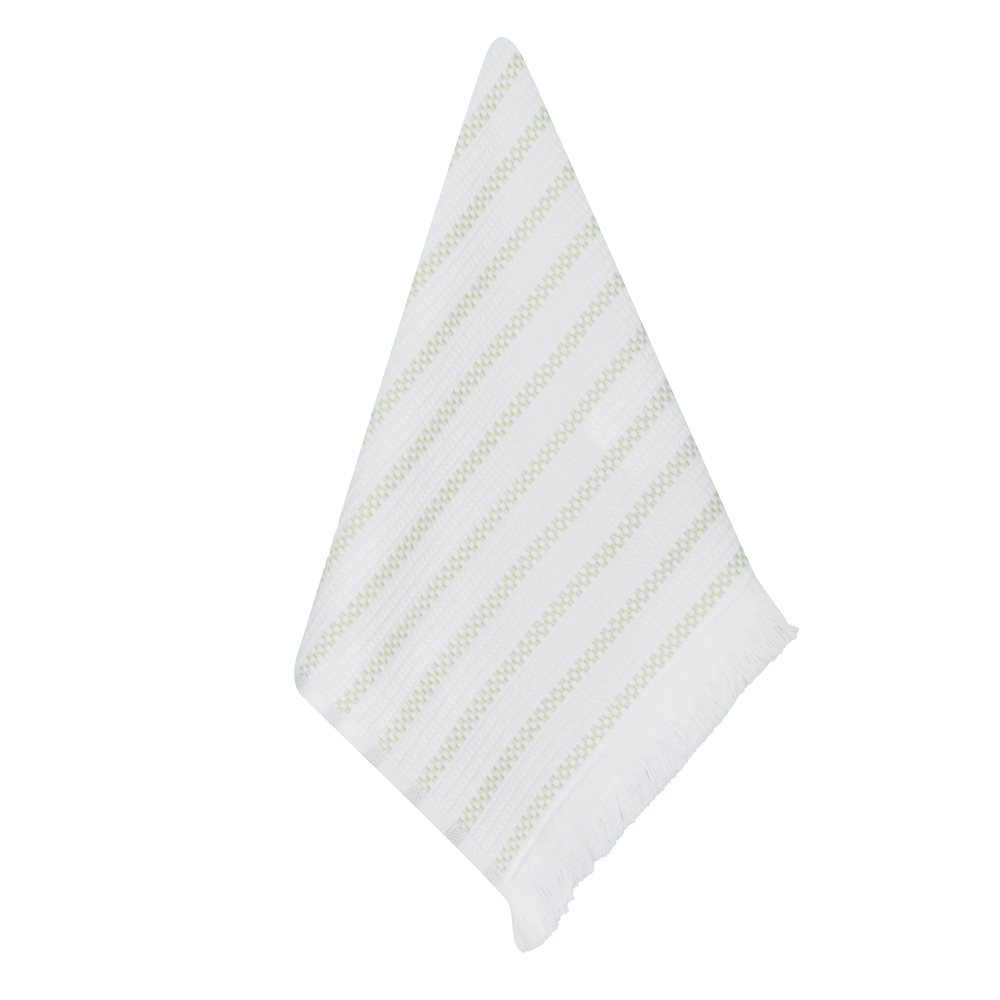 Полотенце кухонное вафельное, 30х50см, 100% хлопок, Spany, Stripe, зеленый, арт.№ 434-190