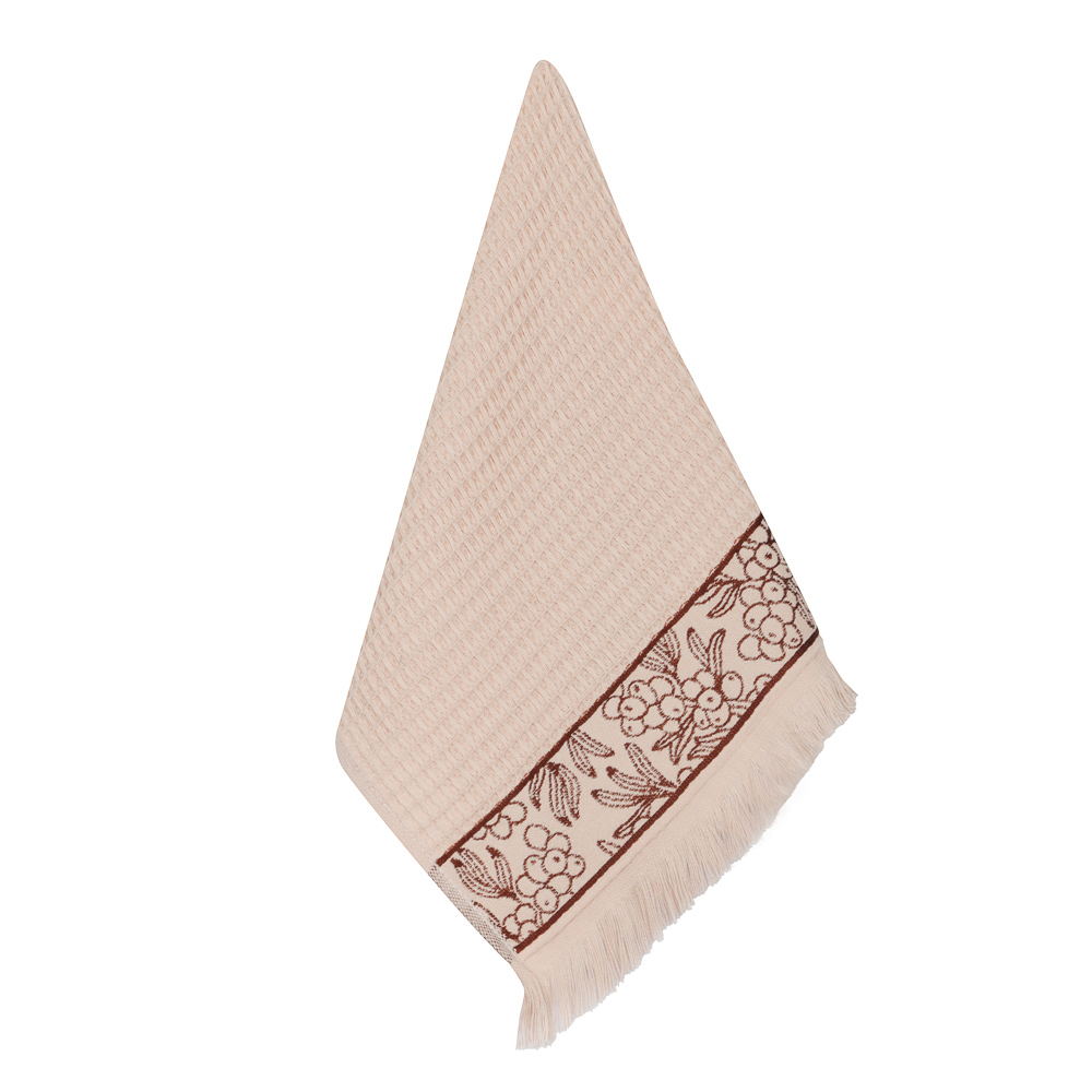 Полотенце кухонное вафельное, 30х50см, 100% хлопок, Spany, Berries, персиковый, арт.№ 434-191