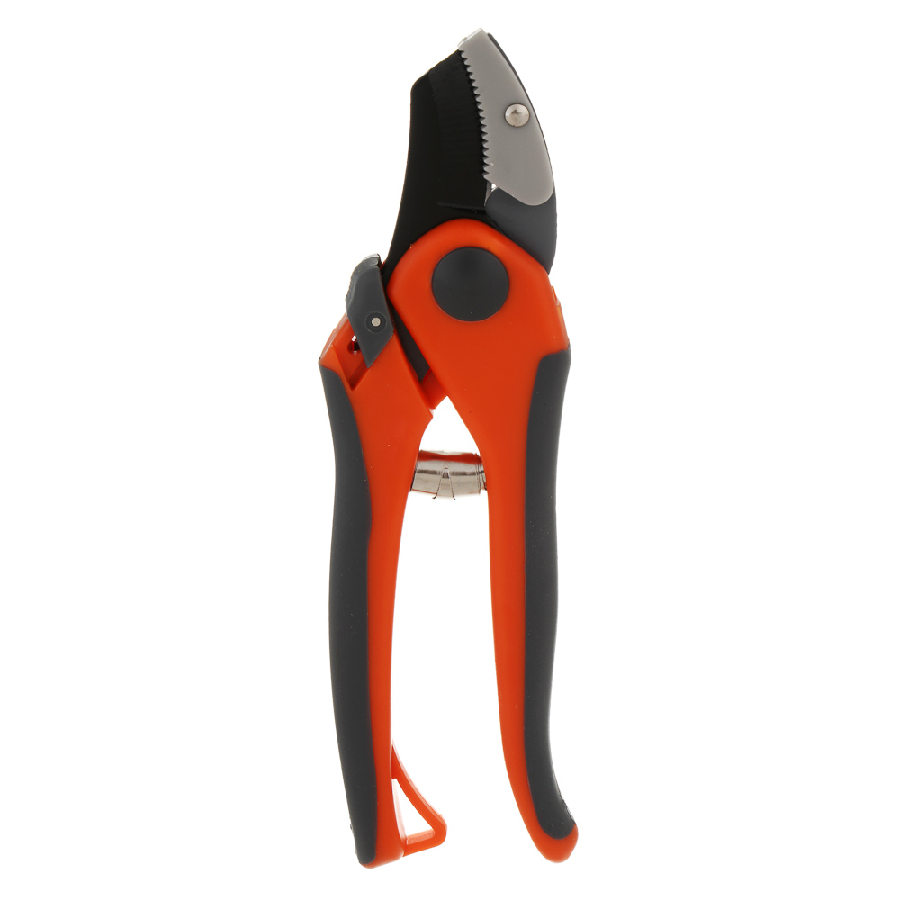 INBLOOM Секатор садовый (контактный) с наковальней, сталь 65м, PP+TPR, арт.№ 186-057