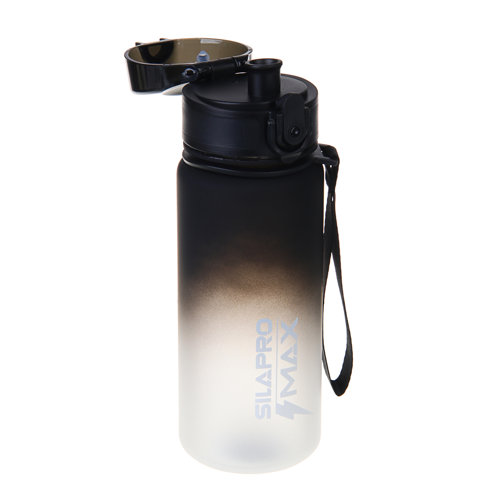 SILAPRO MAX Бутылка спортивная с замком, серая, 550мл, РС, РР, арт.№ 088-054