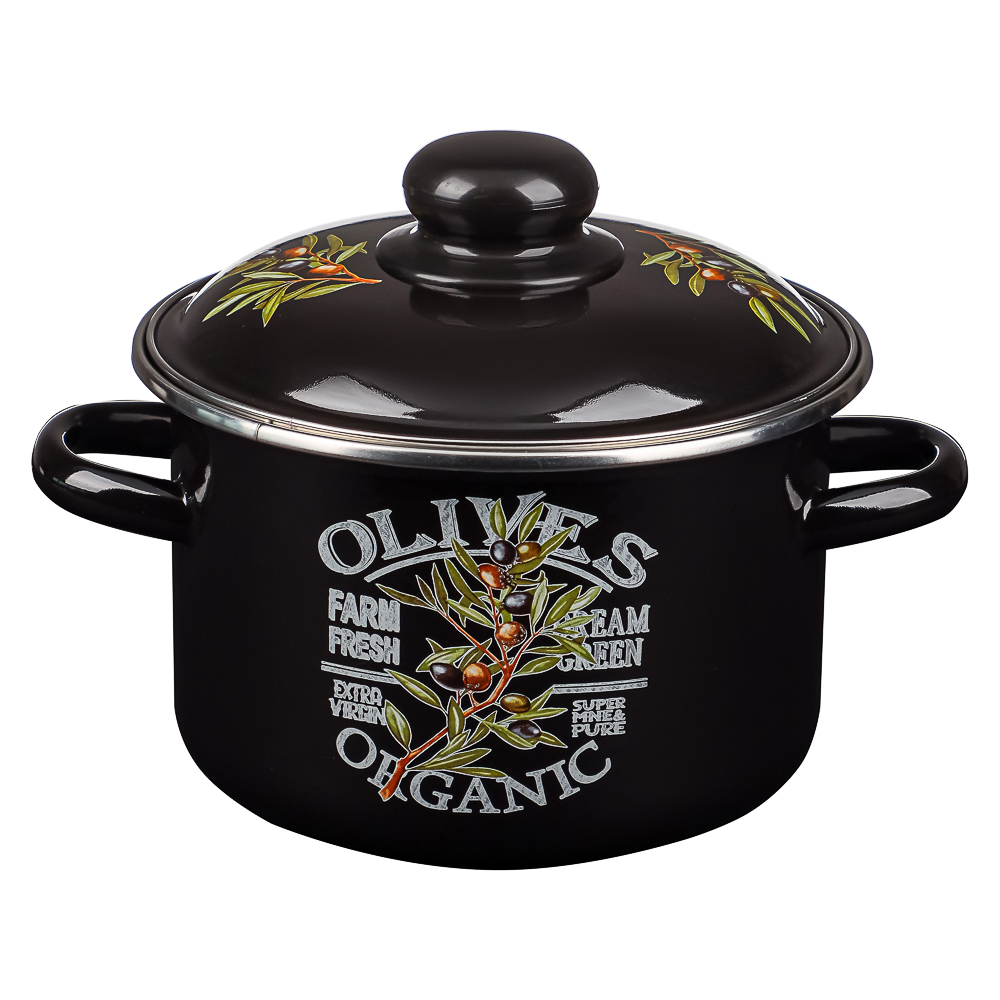 Ветка оливы Кастрюля эмалированная 2л, арт.№ 894-546