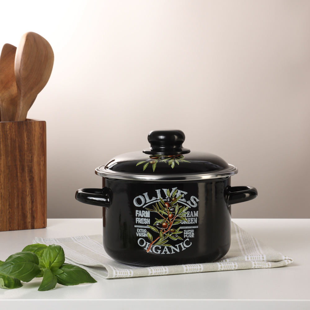 Ветка оливы Кастрюля эмалированная 2л, арт.№ 894-546