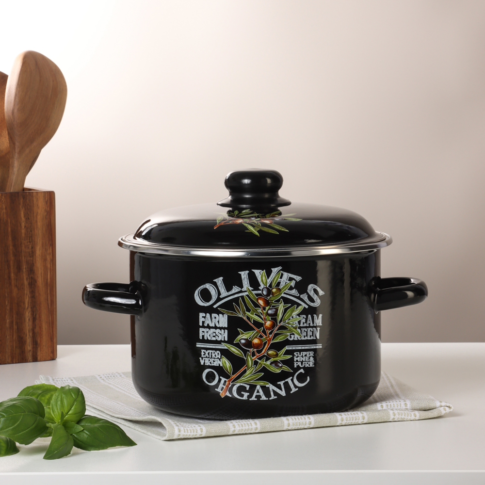 Ветка оливы Кастрюля эмалированная 4л, арт.№ 894-548