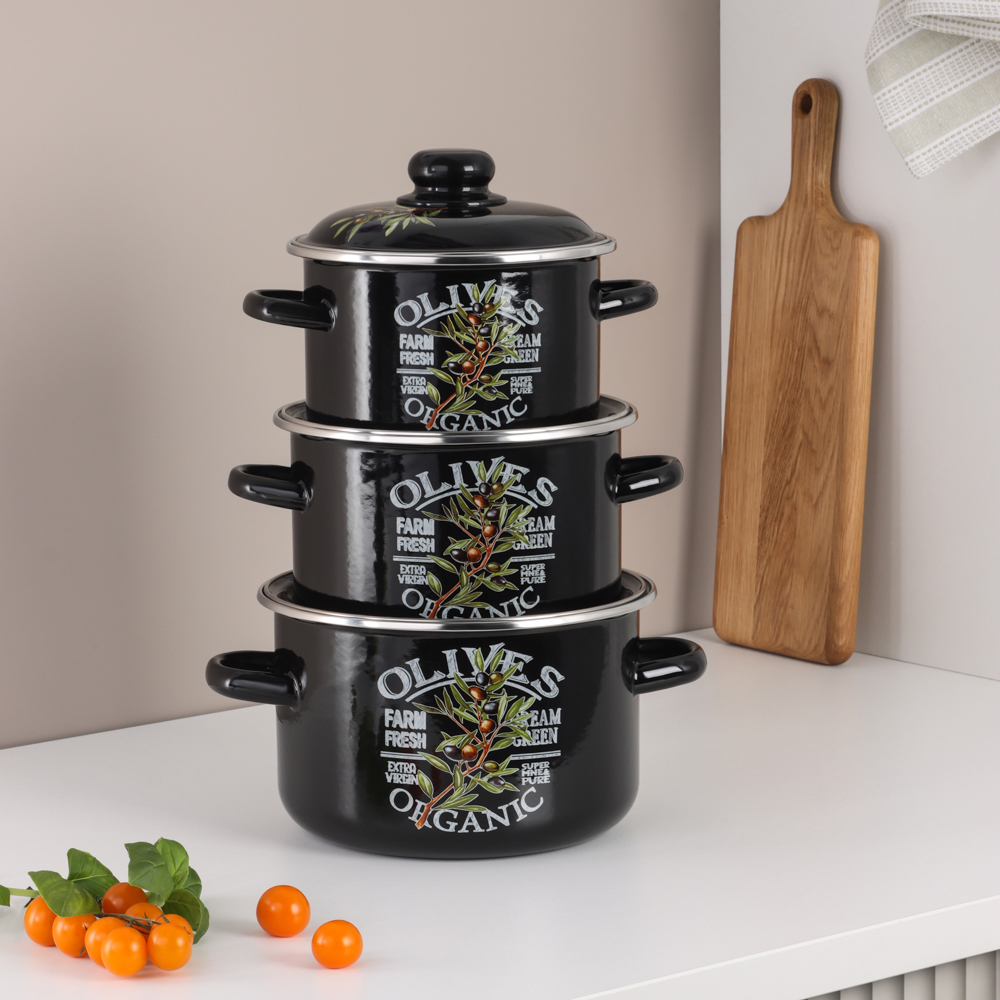 Ветка оливы Кастрюля эмалированная 4л, арт.№ 894-548