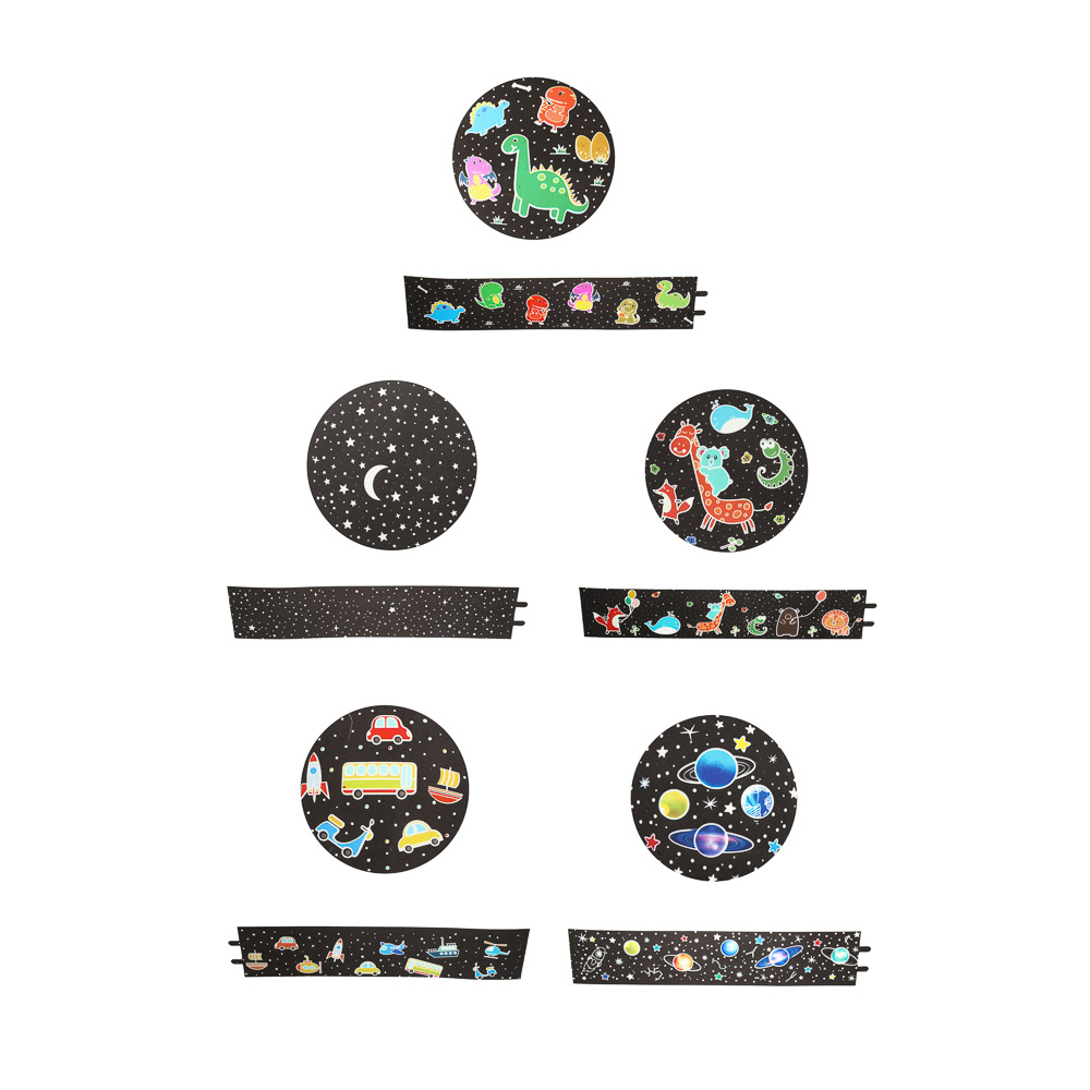 Светильник-ночник проектор BY Карусель, 6 проекций, акб. 1200mAh, USB 5В, розовый, арт.№ 476-459