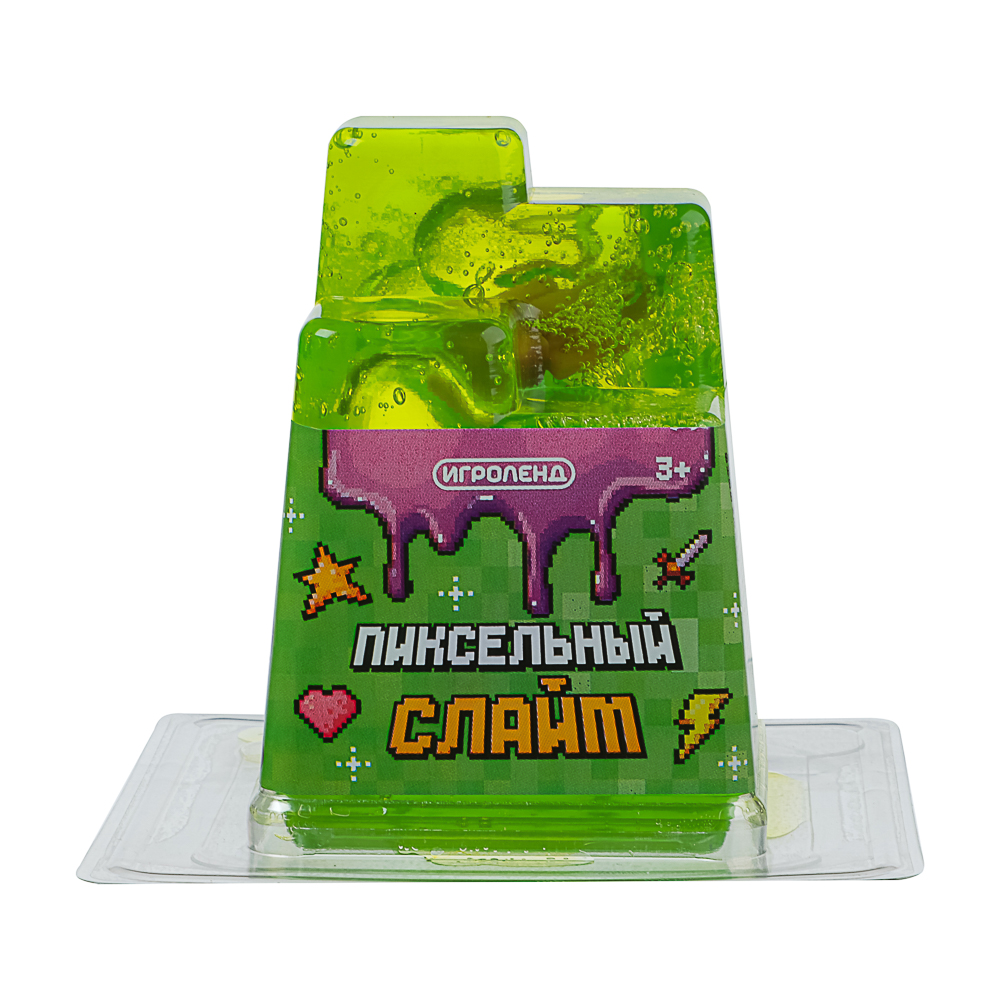 ИГРОЛЕНД Игрушка для детей из полимерных пластичных масс, "Пиксельный Слайм" 150 мл, с фиг., 4 диз., арт.№ 218-073