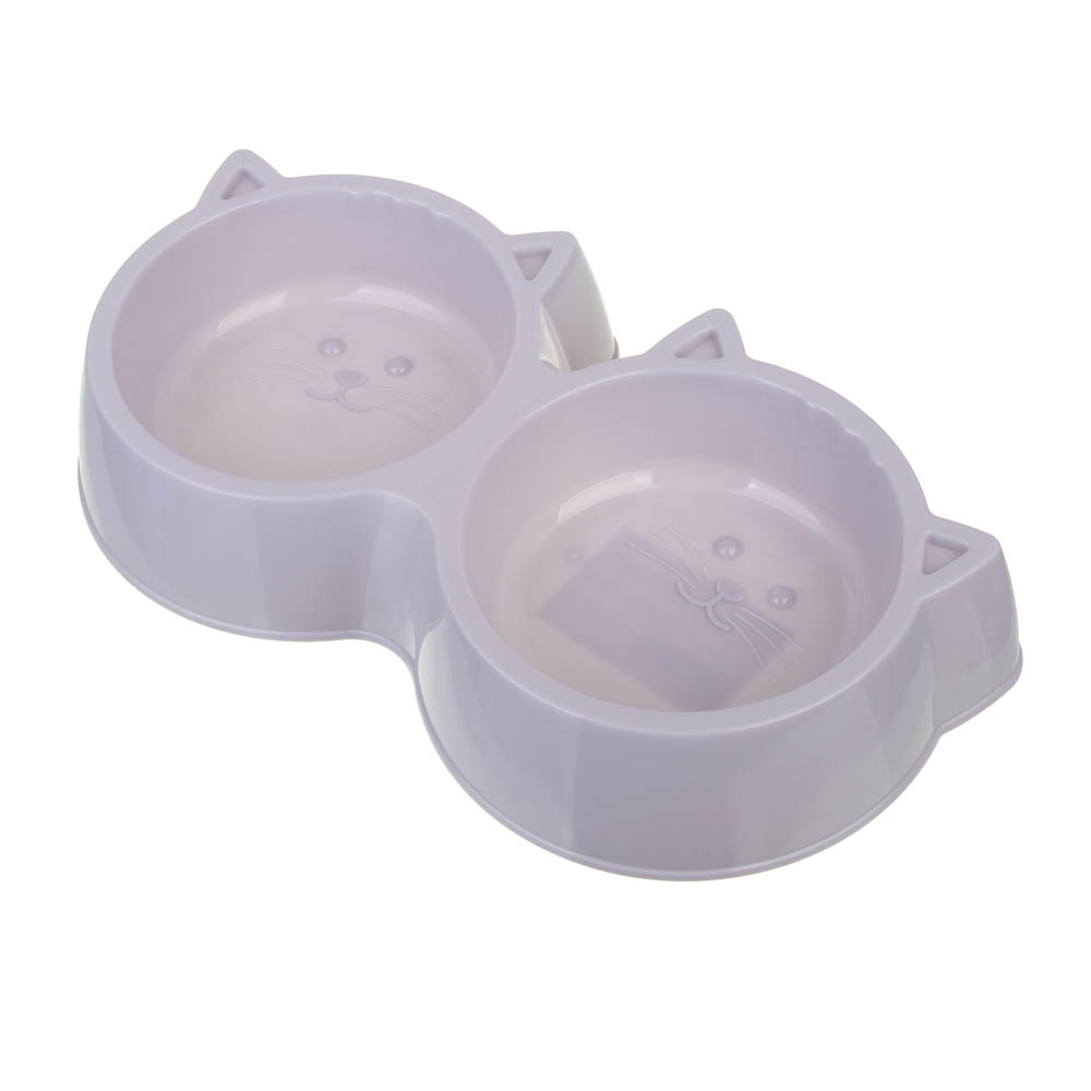 VETTA Миска для домашних животных двойная, пластмасса, 27х14,5х5 см, 400 мл, арт.№ 273-163